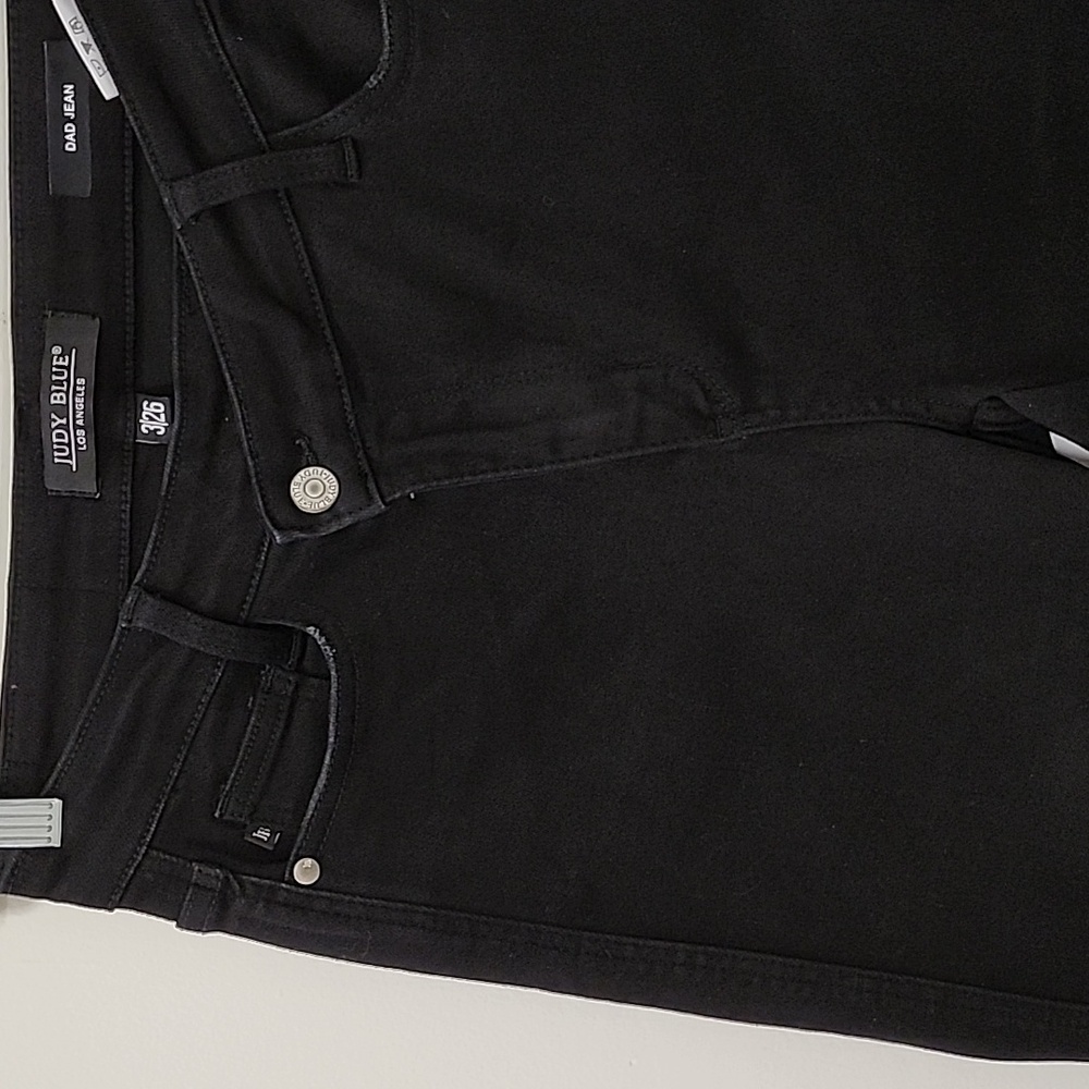Juudy Blue Dad jeans with cross over Waist Black Blokecore  Size 3/26 - Picture 9 of 14